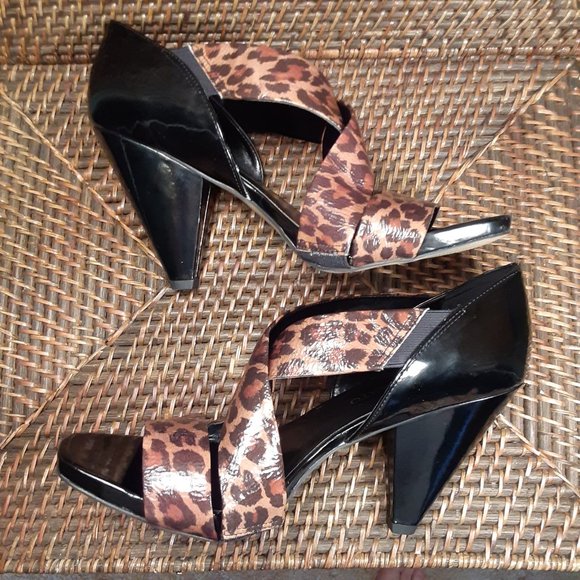 Franco Sarto 'Travis' cheetah strappy heels sz 10M - Picture 5 of 13